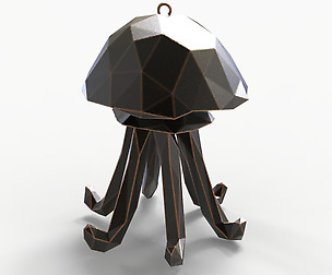 Jellyfish Nautical Charm Faceted Printing Pendant