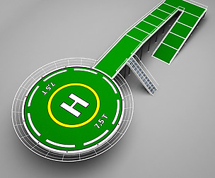 Helipad rounded high scaffolding