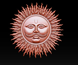 Sun Bas-Relief 3D print model