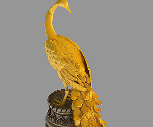Shabak-Bronze Carved Little Phoenix