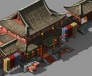 Song Dynasty-Silk Workshop-Main Gate Main Building