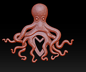 Octopus pendant 3D print model