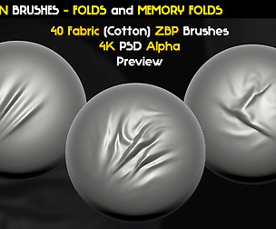 40 Cotton Fabric Brushes - Folds&Memory Folds