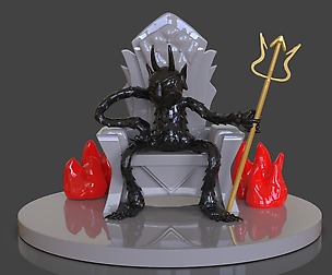 Cuphead The Devil Sculpture
