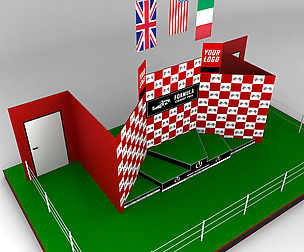 Formula One sport podium F1 low poly