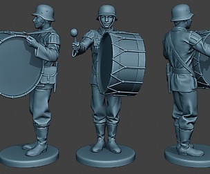 German musician soldier ww2 Stand bass drum G8