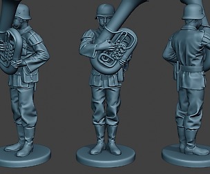 German musician soldier ww2 Stand bass horn G8