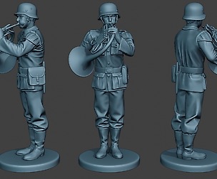 German musician soldier ww2 Stand french horn G8