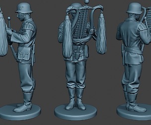 German musician soldier ww2 Stand Glockenspiel G8