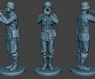 German musician soldier ww2 Stand trumpet G8