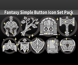 Fantasy Simple Button Icon Set Pack