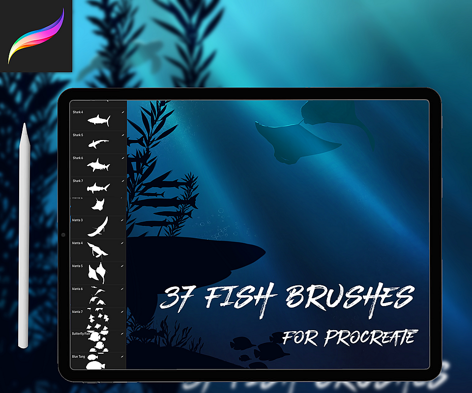 37 Fish Brushes for Procreate
