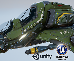 Scout Ship - game model - Unreal engine