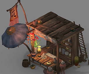 Night market-ground pendulum- market-flower shop