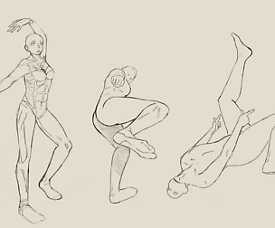 Dynamic poses and cloth folds
