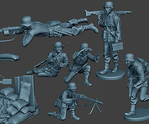 German soldiers ww2 MG42 G7 Pack1