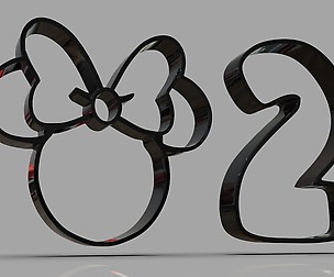 Minnie and Number 2 Cookie Cutter