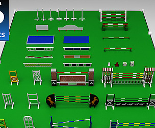 Horse jump obstacle mega pack