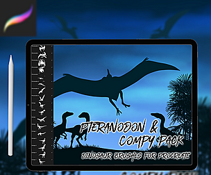 Pteranodon&Compy Pack-36 Brushes for Procreate
