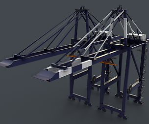 PBR Quayside Container Crane V2 - Blue Dark