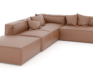 Brown leather sectional Sofa Corner sofa