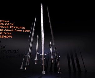Lowpoly medieval swords PACK