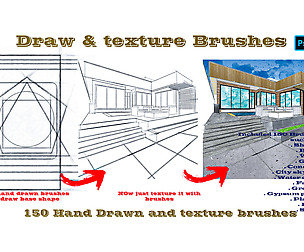 150 Hand Drawn and texture brushes