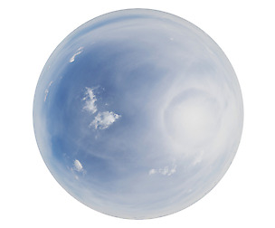 Blue clouded skydome HDRi panorama 16K