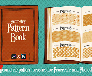 Procreate and Photoshop Geometric Pattern Brushes