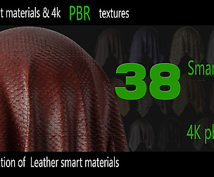 38 High Quality Leather Smart Materials,4K PBR