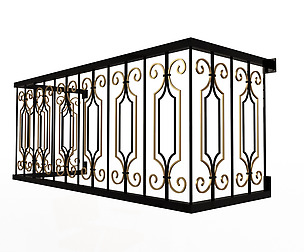 Iron Forged Balcony Railing Baroque Classic 02