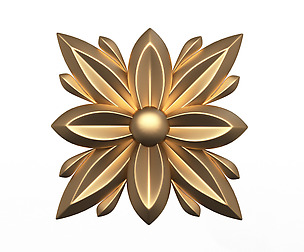 Rosette Carved Decoration CNC 04