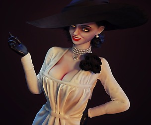 lady dimitrescu dress (Marvelous Designer + OBJ)