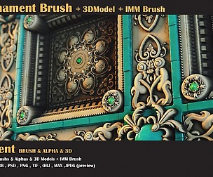 100 Ornament Brush + 3DModel + IMM Brush - VOL 05