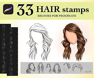 Hair Stamps Brushes Procreate