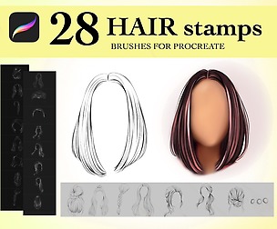 Hair Stamps Brushes Procreate