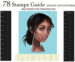 Stamps Guide Procreate Brushes, Figures