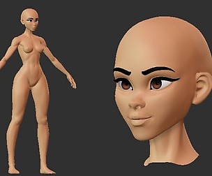 Stylized Female Basemesh v2 .ZTL .blend .fbx