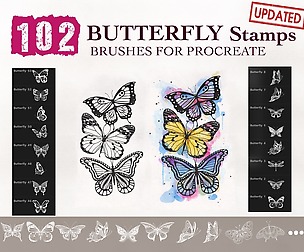 Butterfly Stamps Brushes For Procreate