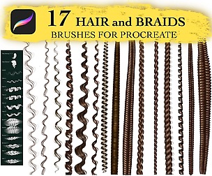 Procreate Braids and Waves Hair Brushes