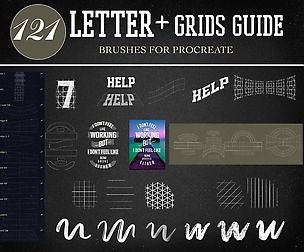 Procreate Lettering Grids, Builder Lettering Grid