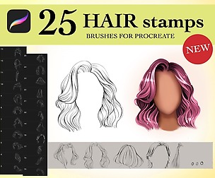 Hair Stamps Brushes Procreate