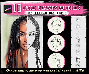 Face Stamps Procreate, Procreate Portrait