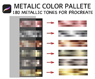 Procreate Palette Metallic Gradients Gold Rose