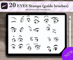 Procreate Eyes Stamp Brushes. Manga Anime