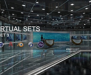 Virtual TV Studio News Set 3