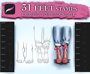 Procreate Feet Stamps Brushes