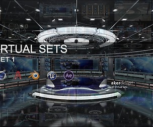 Virtual TV Studio News Set 1