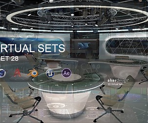 Virtual TV Studio News Set 28