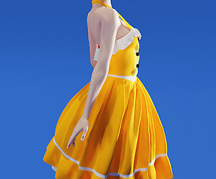 summer Lemonade Dress Marvelous Designer + OBJ